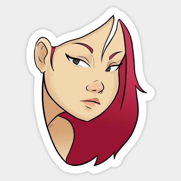 cute serious girl looking Sticker by Whoana Keli